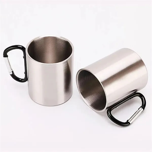 10 Oz. Stainless Steel Camping Carabiner Mug - 10 Oz. Stainless Steel Camping Carabiner Mug - Image 6 of 6
