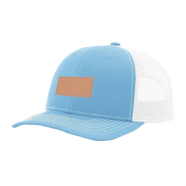 Custom Stamp Leather Patch Trucker Cap, Snapback Mesh Hat - Custom Stamp Leather Patch Trucker Cap, Snapback Mesh Hat - Image 3 of 7