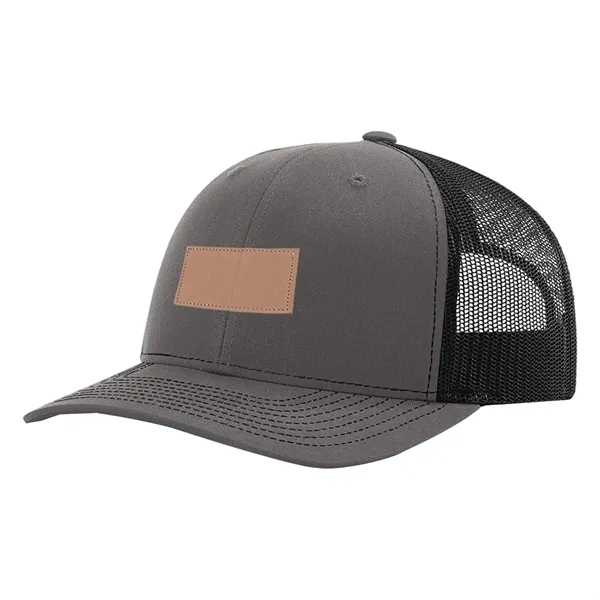 Custom Stamp Leather Patch Trucker Cap, Snapback Mesh Hat - Custom Stamp Leather Patch Trucker Cap, Snapback Mesh Hat - Image 4 of 7