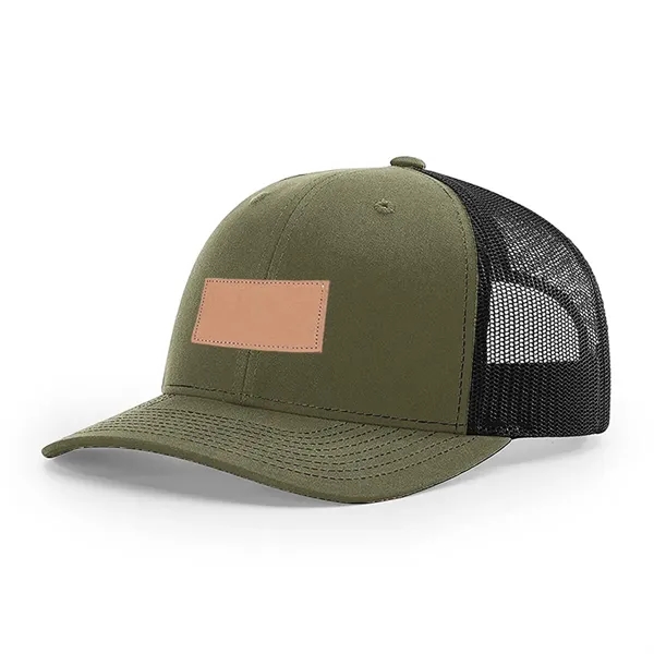 Custom Stamp Leather Patch Trucker Cap, Snapback Mesh Hat - Custom Stamp Leather Patch Trucker Cap, Snapback Mesh Hat - Image 5 of 7