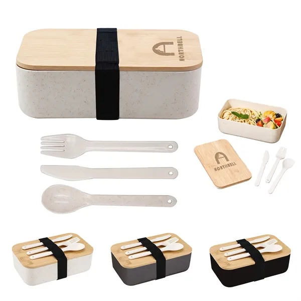 Wheat Strew Bento Lunch Box with Bamboo Lid - Wheat Strew Bento Lunch Box with Bamboo Lid - Image 0 of 4