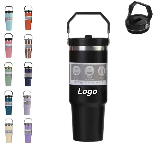 30oz Stainless Steel Tumbler with Straw - 30oz Stainless Steel Tumbler with Straw - Image 0 of 3