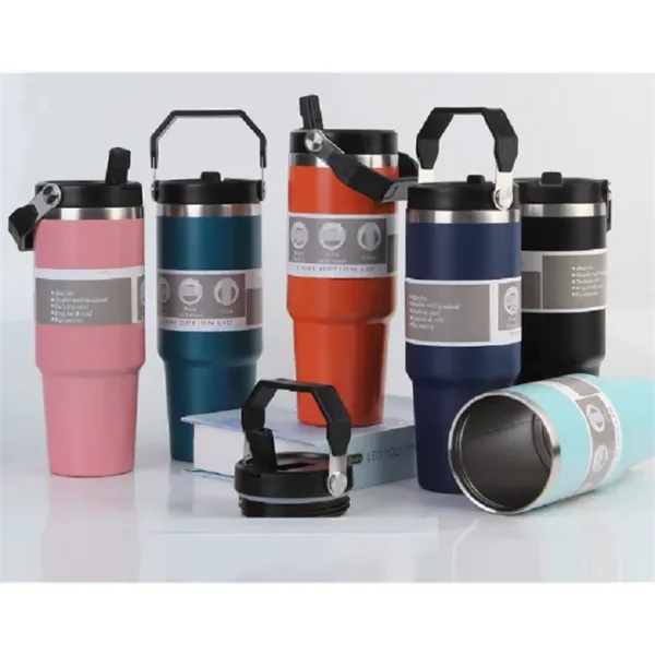 30oz Stainless Steel Tumbler with Straw - 30oz Stainless Steel Tumbler with Straw - Image 3 of 3