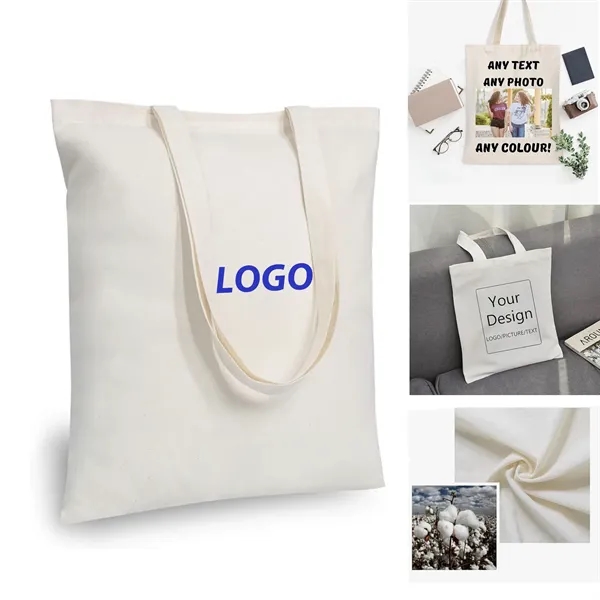 8oz Reusable Canvas Cotton Grocery Shopping Tote Bag 16"x15" - 8oz Reusable Canvas Cotton Grocery Shopping Tote Bag 16"x15" - Image 0 of 5