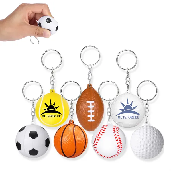 Custom keychain stress reliever ball - Custom keychain stress reliever ball - Image 0 of 8