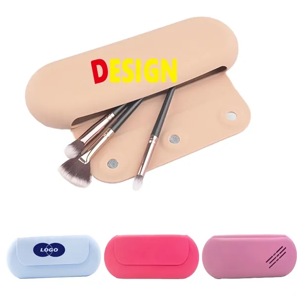 Silicone Makeup Brush Bag Cosmetics Holder - Silicone Makeup Brush Bag Cosmetics Holder - Image 0 of 6