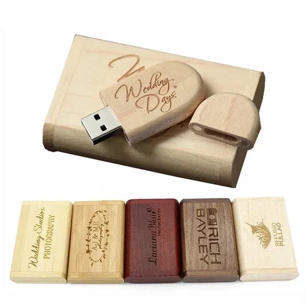 16 GB USB Flash Drives with Finely Wooden Gift Box - 16 GB USB Flash Drives with Finely Wooden Gift Box - Image 1 of 7