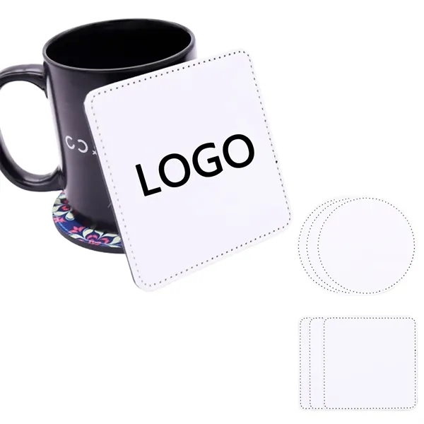 Round Drink Coasters Non-Stick Waterproof Leather - Round Drink Coasters Non-Stick Waterproof Leather - Image 0 of 3