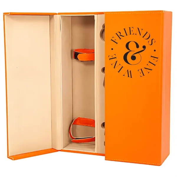 2-Bottle Leather Wine Gift Box - 2-Bottle Leather Wine Gift Box - Image 2 of 5