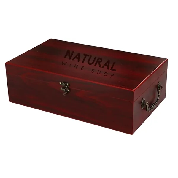 2-Bottle Red Wooden Wine Gift Box - 2-Bottle Red Wooden Wine Gift Box - Image 0 of 7