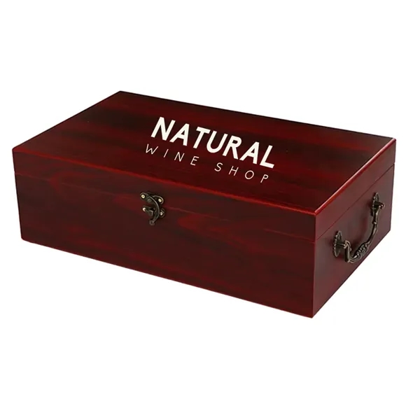 2-Bottle Red Wooden Wine Gift Box - 2-Bottle Red Wooden Wine Gift Box - Image 1 of 7