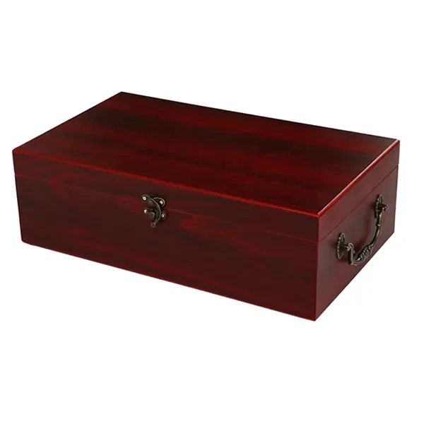 2-Bottle Red Wooden Wine Gift Box - 2-Bottle Red Wooden Wine Gift Box - Image 2 of 7