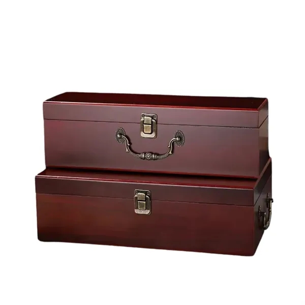 2-Bottle Red Wooden Wine Gift Box - 2-Bottle Red Wooden Wine Gift Box - Image 6 of 7