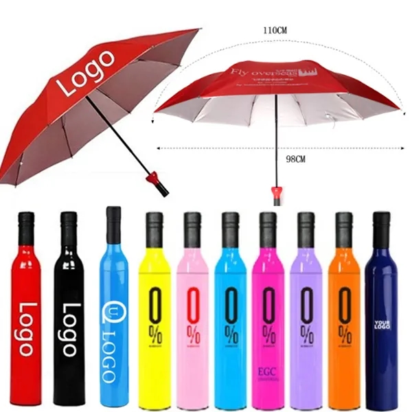 Wine Bottle-Shaped Umbrella Folding Bottle - Wine Bottle-Shaped Umbrella Folding Bottle - Image 0 of 2