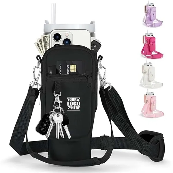 Water Bottle Tote Bag With Pocket - Water Bottle Tote Bag With Pocket - Image 0 of 5