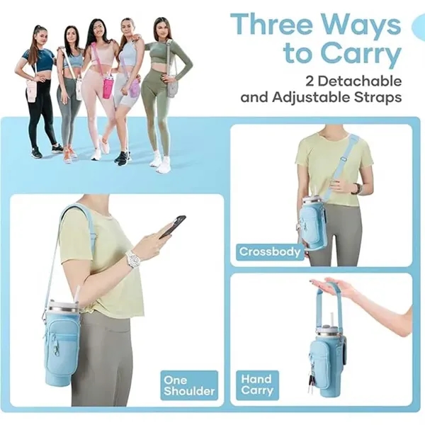 Water Bottle Tote Bag With Pocket - Water Bottle Tote Bag With Pocket - Image 3 of 5