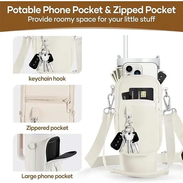 Water Bottle Tote Bag With Pocket - Water Bottle Tote Bag With Pocket - Image 4 of 5