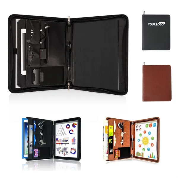Zippered Padfolio Binder Organizer