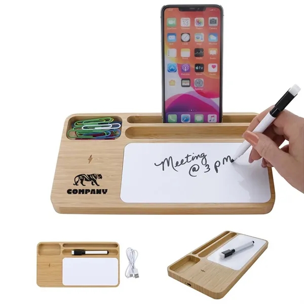 10W Bamboo Wireless Charger with Dry Erase Board - 10W Bamboo Wireless Charger with Dry Erase Board - Image 0 of 1
