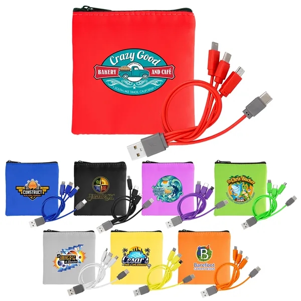 Colorful RPET Cable Pouch - Colorful RPET Cable Pouch - Image 0 of 19