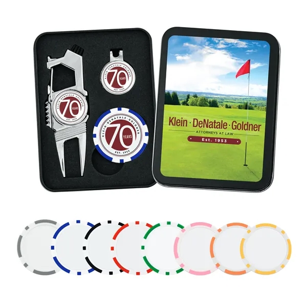 Golf n' Brew Divot Tool Gift Set w/ Poker Chip