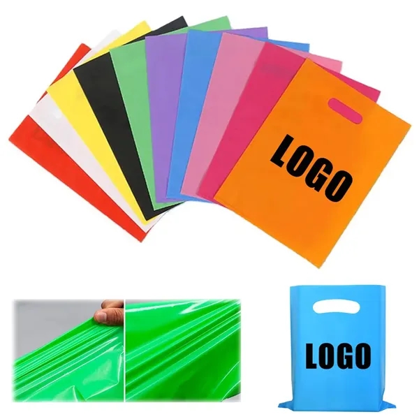 9.8''L x 13.7'' W Recyclable Die Cut Handle Plastic Bag - 9.8''L x 13.7'' W Recyclable Die Cut Handle Plastic Bag - Image 0 of 4