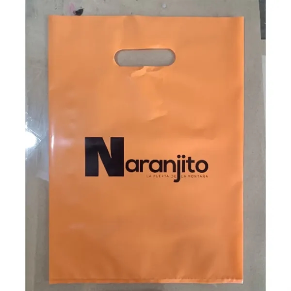 9.8''L x 13.7'' W Recyclable Die Cut Handle Plastic Bag - 9.8''L x 13.7'' W Recyclable Die Cut Handle Plastic Bag - Image 3 of 4
