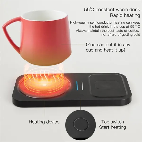 4 in 1 Phone Wireless Charger Drink Heating Warmer Magnetic - 4 in 1 Phone Wireless Charger Drink Heating Warmer Magnetic - Image 2 of 6