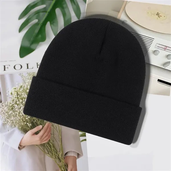 Custom Knit Beanie with Patch - Custom Knit Beanie with Patch - Image 2 of 13