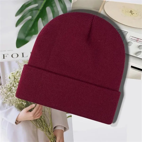 Custom Knit Beanie with Patch - Custom Knit Beanie with Patch - Image 3 of 13