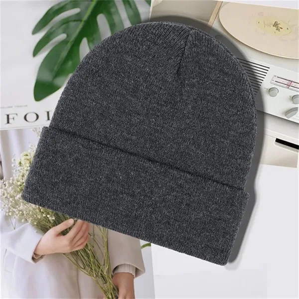 Custom Knit Beanie with Patch - Custom Knit Beanie with Patch - Image 4 of 13