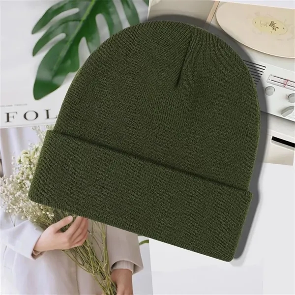 Custom Knit Beanie with Patch - Custom Knit Beanie with Patch - Image 5 of 13