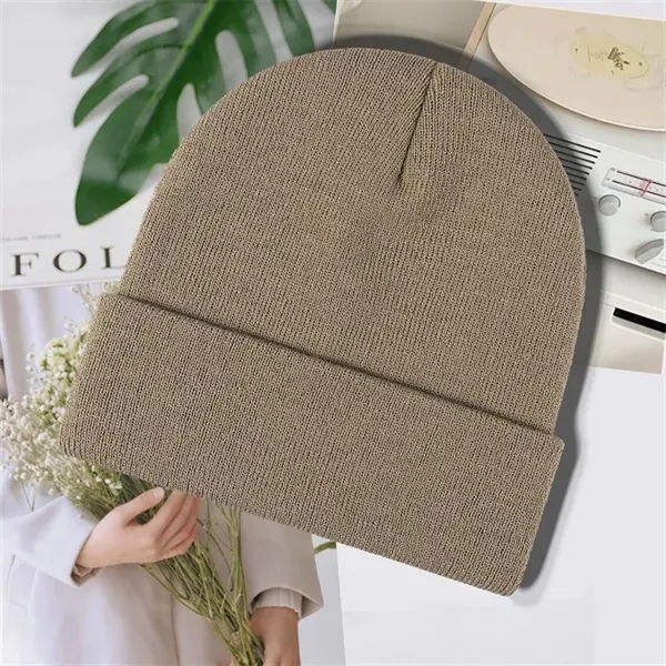 Custom Knit Beanie with Patch - Custom Knit Beanie with Patch - Image 6 of 13