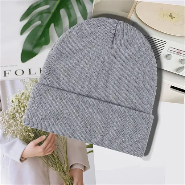 Custom Knit Beanie with Patch - Custom Knit Beanie with Patch - Image 7 of 13