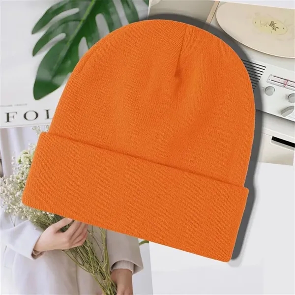 Custom Knit Beanie with Patch - Custom Knit Beanie with Patch - Image 9 of 13