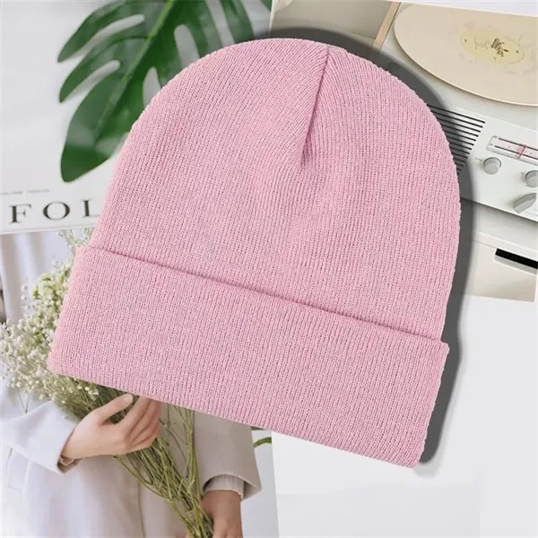 Custom Knit Beanie with Patch - Custom Knit Beanie with Patch - Image 10 of 13