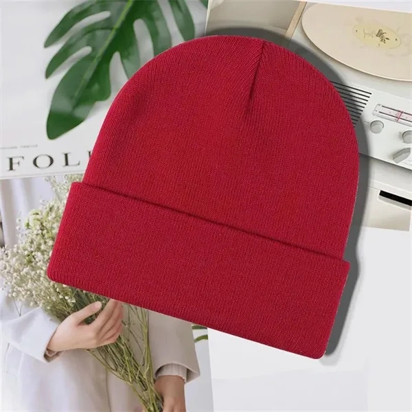 Custom Knit Beanie with Patch - Custom Knit Beanie with Patch - Image 11 of 13