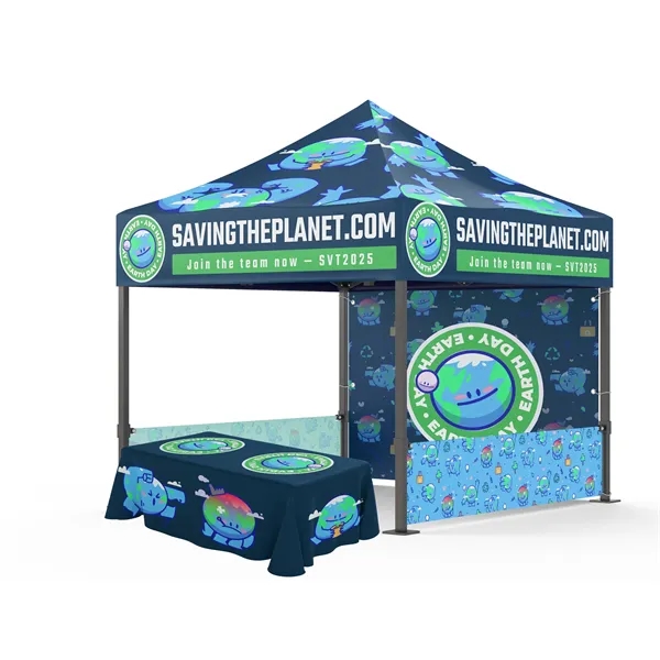 10x10 Tent, BackWall & 2 Side Rails 1 sided,  6' Table Cover - 10x10 Tent, BackWall & 2 Side Rails 1 sided,  6' Table Cover - Image 0 of 1