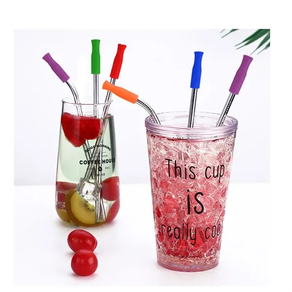 Stainless Steel Straws w/Travel Case & Brush & Silicone Tip - Stainless Steel Straws w/Travel Case & Brush & Silicone Tip - Image 3 of 3