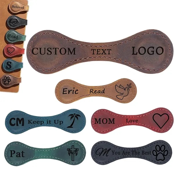 Custom Magnetic Leather Bookmarks Book Marker Clips - Custom Magnetic Leather Bookmarks Book Marker Clips - Image 0 of 3