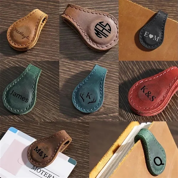 Custom Magnetic Leather Bookmarks Book Marker Clips - Custom Magnetic Leather Bookmarks Book Marker Clips - Image 3 of 3