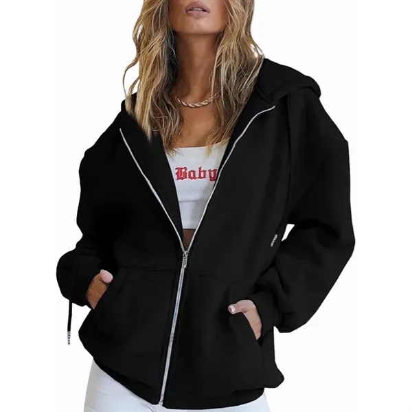 Women's Zip Up Hoodies Fall Oversized Sweatshirts - Women's Zip Up Hoodies Fall Oversized Sweatshirts - Image 10 of 12