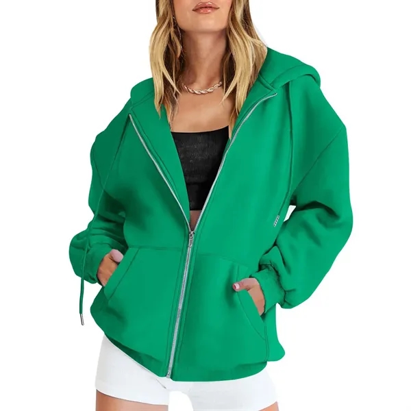 Women's Zip Up Hoodies Fall Oversized Sweatshirts - Women's Zip Up Hoodies Fall Oversized Sweatshirts - Image 11 of 12