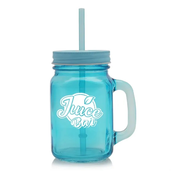 15 oz. Colored Mason Jars with Straw - 15 oz. Colored Mason Jars with Straw - Image 1 of 4