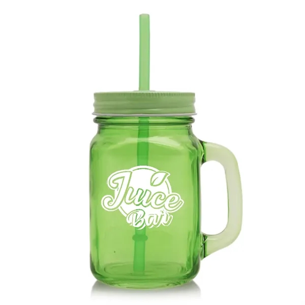15 oz. Colored Mason Jars with Straw - 15 oz. Colored Mason Jars with Straw - Image 3 of 4