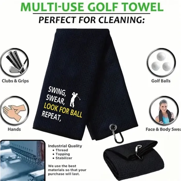 Golf Towel with Clip - Golf Towel with Clip - Image 1 of 4