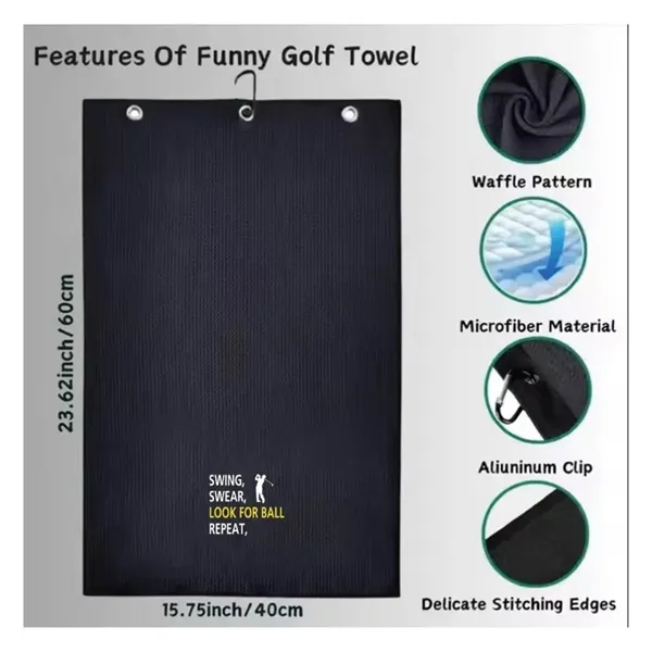 Golf Towel with Clip - Golf Towel with Clip - Image 2 of 4