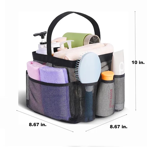 Durable Mesh Shower Caddy with Oxford Base & 8 Pockets - Durable Mesh Shower Caddy with Oxford Base & 8 Pockets - Image 1 of 1