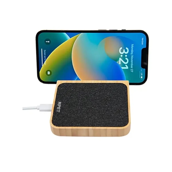 10W Bamboo Wireless Charger With Pen Holder - 10W Bamboo Wireless Charger With Pen Holder - Image 3 of 3