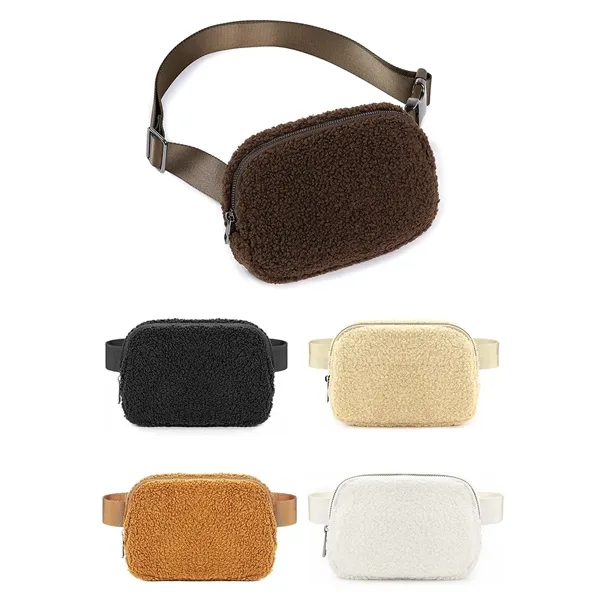 Winter Plush Fanny Belt Bag Waist Pack - Winter Plush Fanny Belt Bag Waist Pack - Image 0 of 5